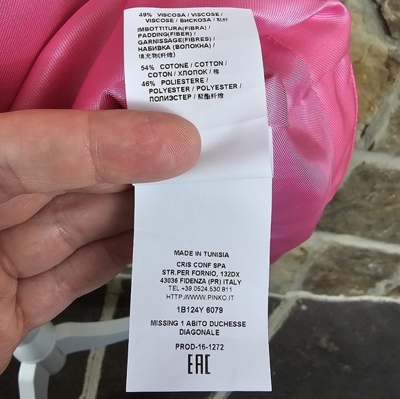 NWT Pinko 8 44 Missing 1 Abito Duchesse Diagonale Dress - Picture 9 of 14